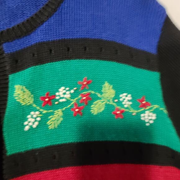 Womens Vintage Alfred Dunner Holiday Winter Embellished Cardigan XL - Picture 7 of 9